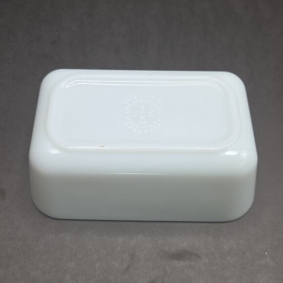 Pyrex Early American 1-1/2 Pint Refrigerator Dish 502 Fridgie White Brown USA - Picture 7 of 9